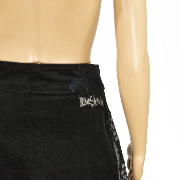 Vintage Desigual Geometric Patchwork Velvet Corduroy Wrap Skirt - Picture 7 of 7